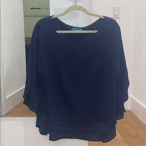 Alice + Olivia drapey top / Navy Blue
